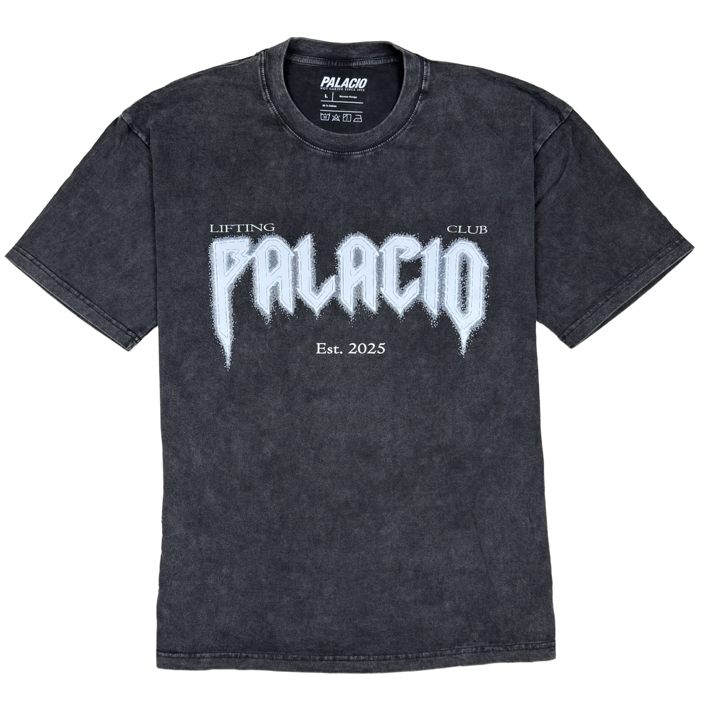 Palacio Acid Wash Series - Sprayed White Crew Logo Shirt